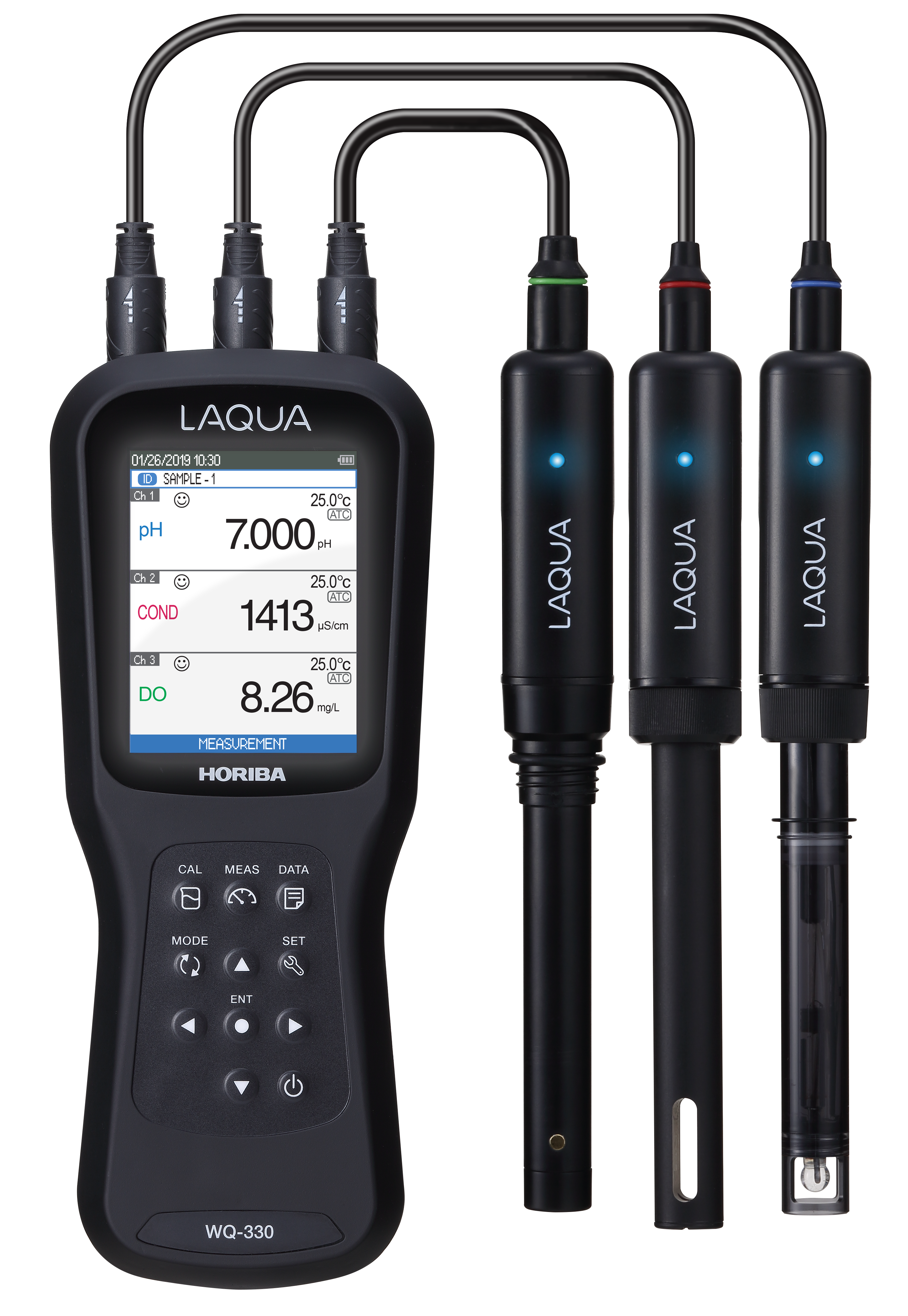 Horiba LAQUA WQ330-K – 3 channel professional measuring device for various parameters in analysis case